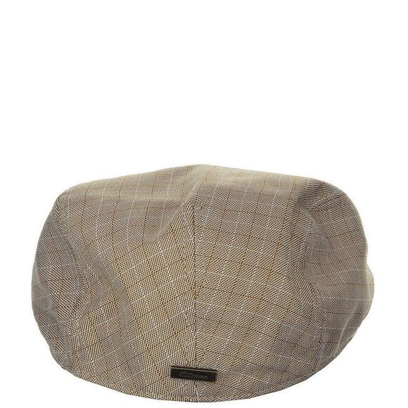Biltmore Driver Newsboy Hat Tan Grid Large NEW - Picture 5 of 10